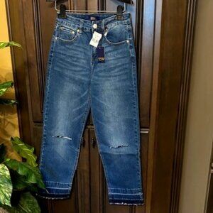 Cavalli Class by Roberto Cavalli Blue High Rise Cropped Straight Jeans